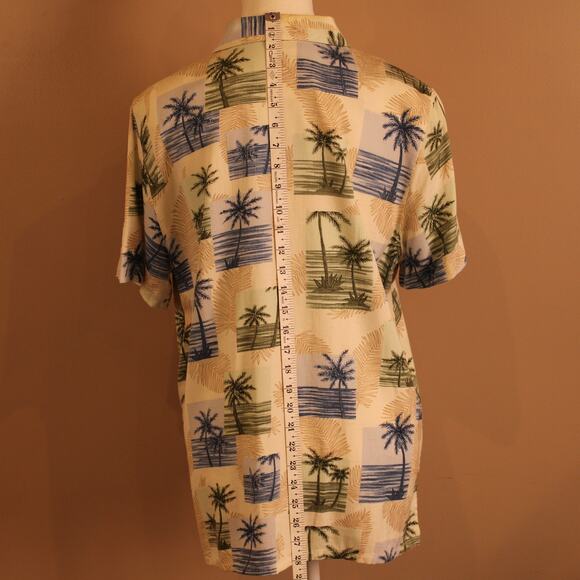 Vintage Women's Short Sleeve Button up Palms/Hawaiian Shirt sz 12 - Picture 6 of 8